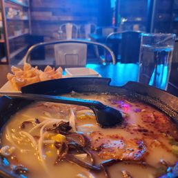 E2. Tonkotsu Black Garlic Ramen and A16. Crab Rangoon. Soup was refreshing. E2. Tonkotsu Black Garlic Ramen and A16. Crab Rangoon. Soup was refreshing.