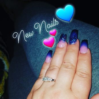Style Nails - Blue ombre with glitter! - Nail Salons Near Me - Chino, California