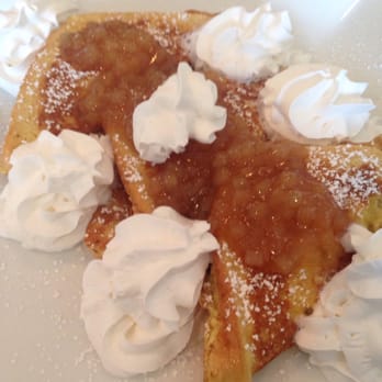 Egg Beater Cafe - Stuffed French toast with cinnamon apples and extra whipped cream. - Breakfast & Brunch Near Me - Lyons, Illinois