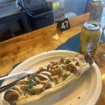 El Jefe's Grill Mexican BBQ - Foot-long the bacon wrapped Sonoran hotdog - Mexican Near Me - Coeur d'Alene, Idaho El Jefe's Grill Mexican BBQ - Foot-long the bacon wrapped Sonoran hotdog - Mexican Near Me - Coeur d'Alene, Idaho