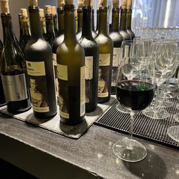 Self serve wine available at the One World Lounge bar.