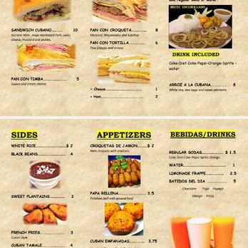 Mayeyas Cuban Food - the menu for mayeyas cuban food - Food Trucks Near Me - Reddick, Florida