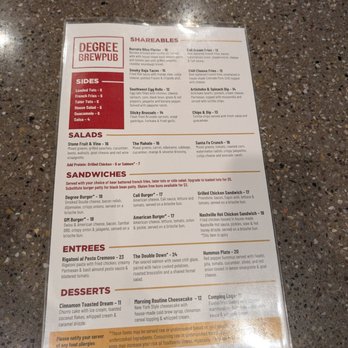Degree Brewpub - Menu - Brewpubs Near Me - Denver, Colorado
