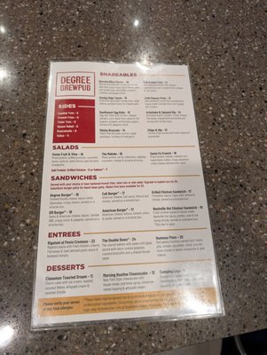 Menu photo 2 Degree Brewpub Denver, CO
