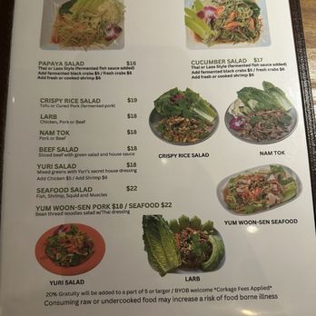 Pattaya Thai - Salad menu - Thai Near Me - Honolulu, Hawaii