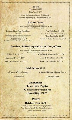 Menu photo 2 Hatcha's Grill Mora, NM