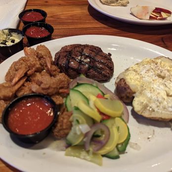Miller's Ale House - Steak and shrimp combo...good price. Great steak and baked potato. Shrimps were disgusting - Sports Bars Near Me - Lake Grove, New York