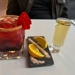 Hibiscus and mezcal. Hibiscus and mezcal.