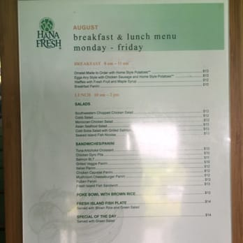 Hana Fresh - Menu! They also have smoothies and juice! All really good! - Fruits & Veggies Near Me - Hana, Hawaii