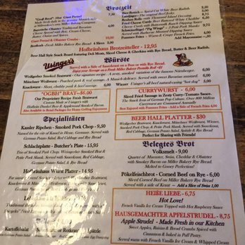 Old German Beer Hall - Menu (August 2017) - Pubs Near Me - Milwaukee, Wisconsin Old German Beer Hall - Menu (August 2017) - Pubs Near Me - Milwaukee, Wisconsin