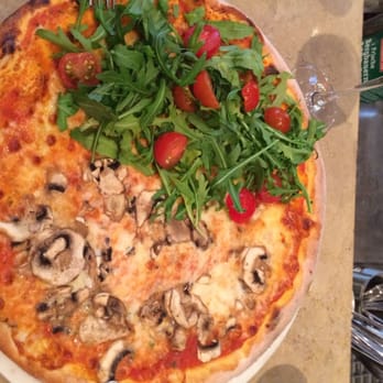 Riva Bar - Pizza- half with arugula and half with mushrooms - Pizza Near Me - Munich, BY