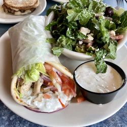 Chicken Greek Gyro with salad