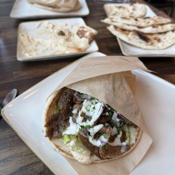 Caspian Kabob - Gyro sandwich and hummus with naan. - Persian/Iranian Near Me - Beaverton, Oregon