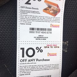 Dunkin' - Coupons on the back of receipt