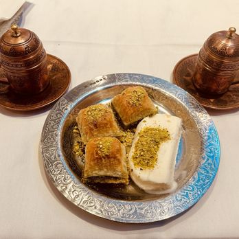 Efendi Restaurant - Rutherford - Turkish coffee with baklava and ice cream - Turkish Near Me - Maple, Ontario