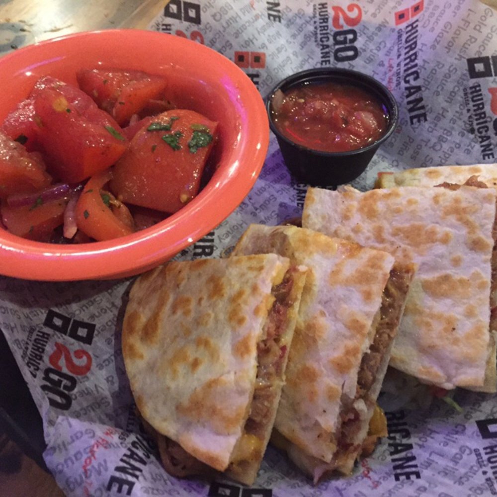 Hurricane Grill & Wings - Pulled Pork Quesadilla (Good but a rather small portion for $10) - Chicken Wings Near Me - Miami, Florida