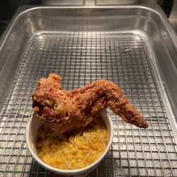 The Stuft Bird - Dirty Rice Stuft wing with Grandma Alma's corn.
