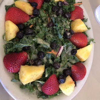 Village Cafe - Half kale salad with fresh fruit - American Near Me - Siesta Key, Florida Village Cafe - Half kale salad with fresh fruit - American Near Me - Siesta Key, Florida