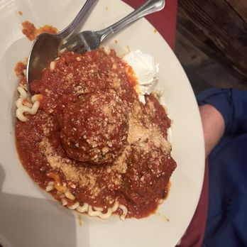 Casa Benedetto's Italian Caffe - Meat balls with Fusilli (curly pasta)- very tender meatballs. - Italian Near Me - Saint Augustine, Florida