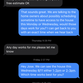 Superior Wall Design - (part 1) Repeatedly told us any day would work, then never showed up and never bothered to call or answer his phone. - Painters Near Me Superior Wall Design - (part 1) Repeatedly told us any day would work, then never showed up and never bothered to call or answer his phone. - Painters Near Me