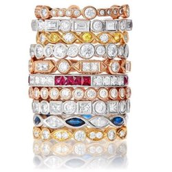 London Gold - Stackable diamond and gemstone rings.