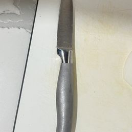 Tip of knife chipped off trying to open a can Tip of knife chipped off trying to open a can