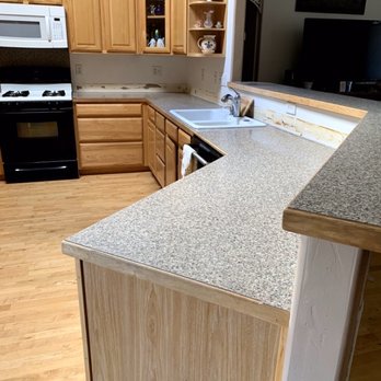 Greenlee Designer Surfaces - Kitchen countertops BEFORE and AFTER - Carpeting Near Me - Prescott, Arizona