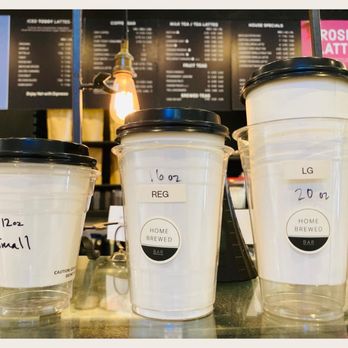 Home Brewed Bar - Cup sizes. - Coffee & Tea Near Me - Pasadena, California