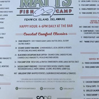 Matt’s Fish Camp - Menu - Seafood Near Me - Fenwick Island, Delaware Matt’s Fish Camp - Menu - Seafood Near Me - Fenwick Island, Delaware