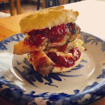 Love Handle - Biscuit w. pork belly, blue cheese, & raspberry jam - Delis Near Me - Indianapolis, Indiana