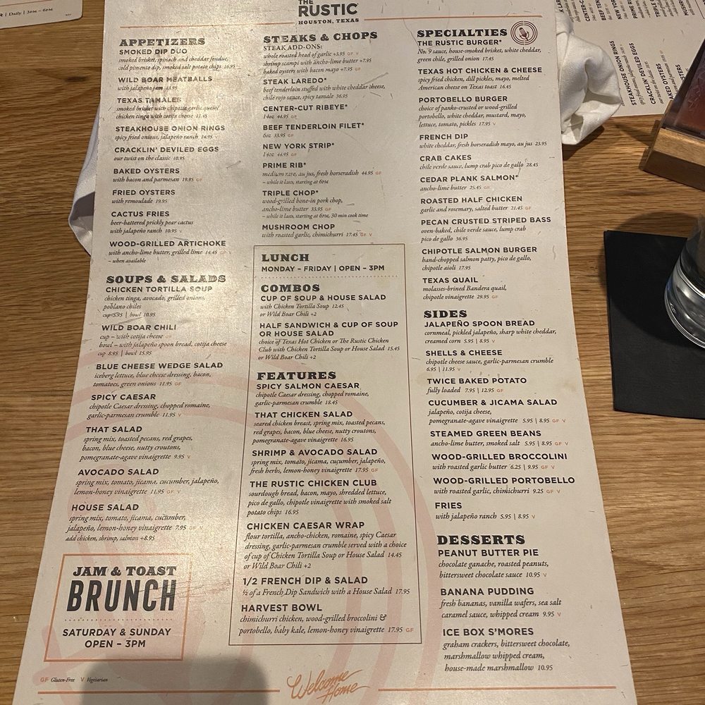 The Rustic - Menu - Venues & Event Spaces Near Me - Houston, Texas The Rustic - Menu - Venues & Event Spaces Near Me - Houston, Texas