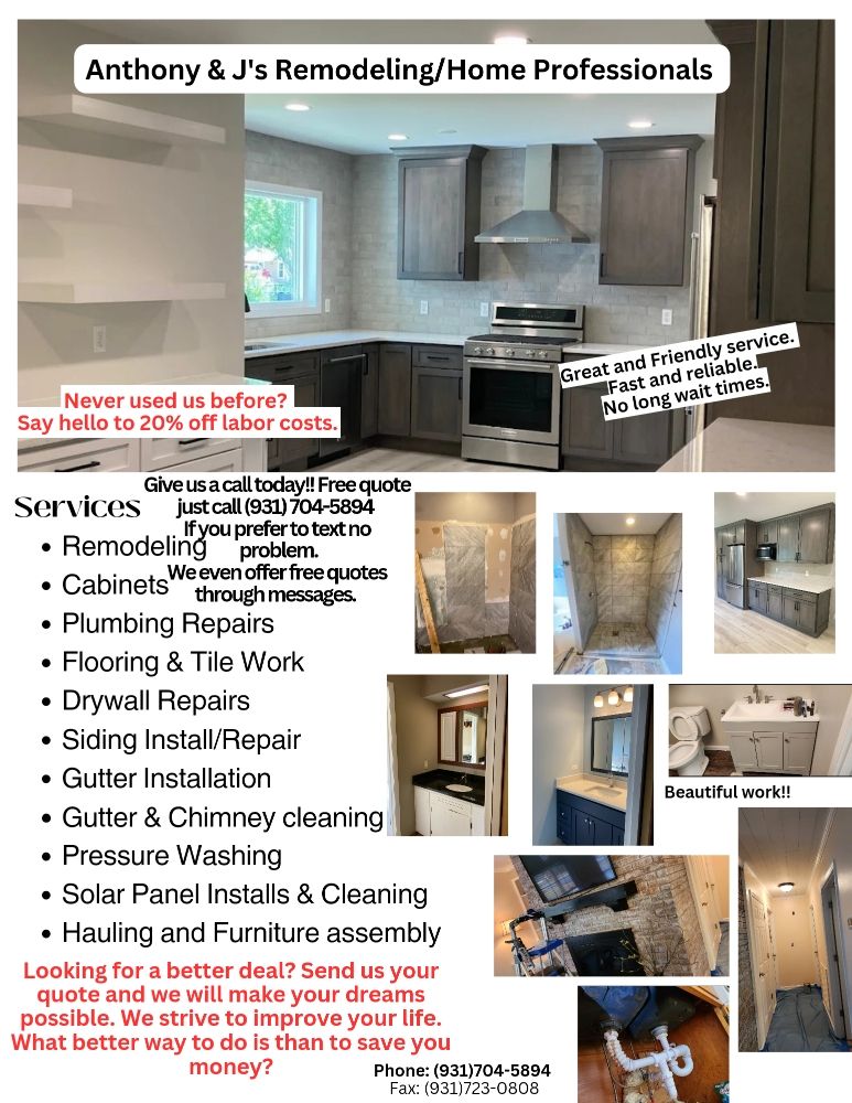 Slide of Tony's Services