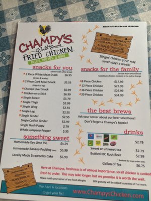 Menu photo 5 Champy's Famous Fried Chicken Muscle Shoals, AL
