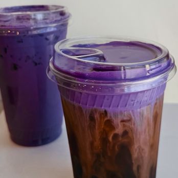 Crème Caramel LA - Ube cream top cold brew  Ube horchata - Desserts Near Me - Sherman Oaks, California