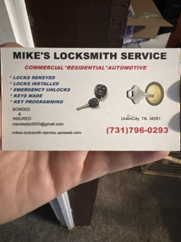MIKE’S LOCKSMITH SERVICE Updated October 2024 Union City, Tennessee Keys & Locksmiths