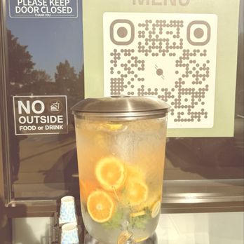 Egg Posh - Outside they have water while you wait. VERY NICE! - Breakfast & Brunch Near Me - Frisco, Texas