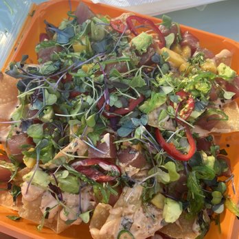 The Naughty Fox - Poke nachos - New American Near Me - Avalon, California The Naughty Fox - Poke nachos - New American Near Me - Avalon, California