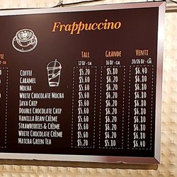 The Marketplace at Marriott Desert Springs - Frappuccino's options.