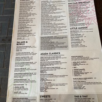 Asada Cantina + Kitchen - Menu - Tacos Near Me - San Clemente, California