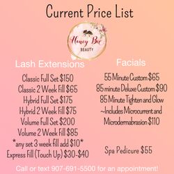 Honey Bee Beauty - Services and prices