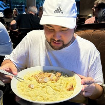 Pasta Too - My nephew could not get over the size of his fettuccine Alfredo with chicken. - Italian Near Me - Bethel Park, Pennsylvania