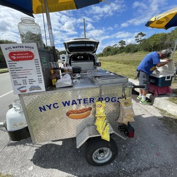 NYC Water Dogs - a hot dog cart on the side of the road - Food Trucks Near Me