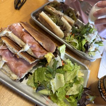 The Flinderstreet Cafe - Philly Cheese Sandwich with Jalapeño. Comes with salad, soup or chips.. Breakfast Panini comes with a side too. - Coffee & Tea Near Me - Chino, California
