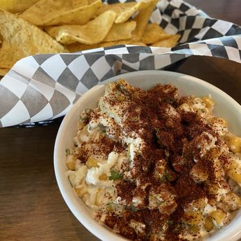 Onda Cocina - Elote Dip and chips; elote felt like it was missing something. Chips are not good, would love a thinner style or homemade. - Mexican Near Me - Modesto, California