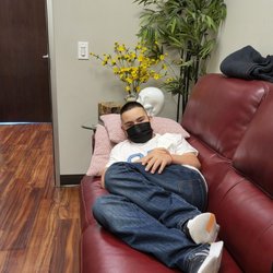 K&H Dental - My patient relaxing at my office after his treatment