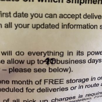 Cobra Van Lines - Clearly changed after I signed if you compare to the other text on the carbon copy - Movers Near Me - Norwood, New Jersey