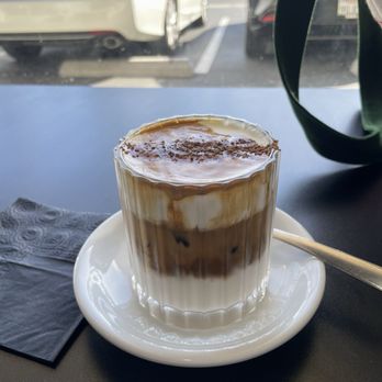 Holos Coffee - iced short cream latte - Coffee & Tea Near Me - Artesia, California