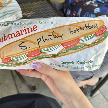 Vernon Street Grill - My hubby loved his Philly Cheese Steak Sub, cute bag! - American Near Me - Roseville, California Vernon Street Grill - My hubby loved his Philly Cheese Steak Sub, cute bag! - American Near Me - Roseville, California