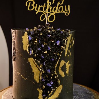 The Baking Cup - a black and gold birthday cake - Custom Cakes Near Me - Richmond, Texas The Baking Cup - a black and gold birthday cake - Custom Cakes Near Me - Richmond, Texas