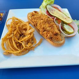Captain's Crunch sandwich with onion haystack. Captain's Crunch sandwich with onion haystack.